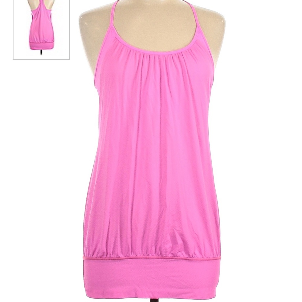 Lululemon hot pink workout top with attached bra